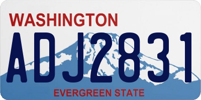 WA license plate ADJ2831