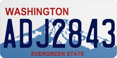WA license plate ADJ2843