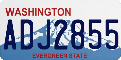 WA license plate ADJ2855