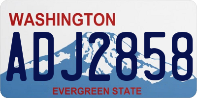 WA license plate ADJ2858