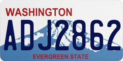 WA license plate ADJ2862