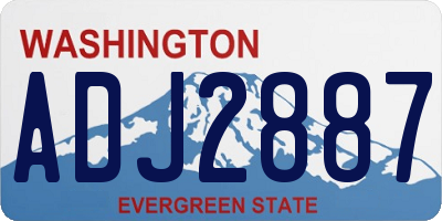 WA license plate ADJ2887