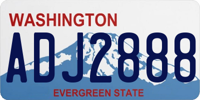 WA license plate ADJ2888