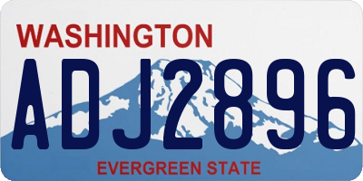 WA license plate ADJ2896