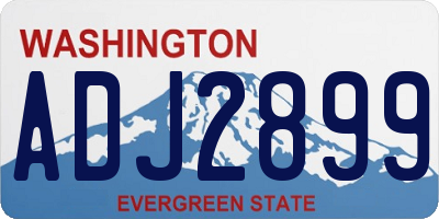 WA license plate ADJ2899