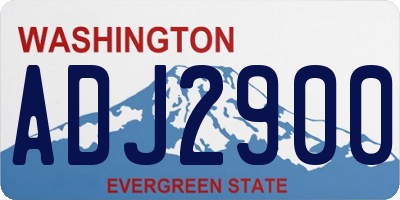 WA license plate ADJ2900
