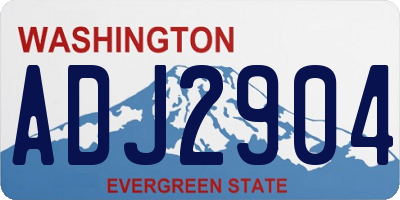 WA license plate ADJ2904