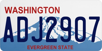 WA license plate ADJ2907