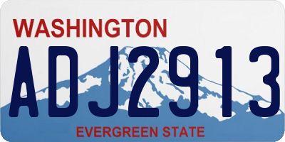 WA license plate ADJ2913