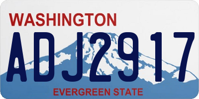 WA license plate ADJ2917