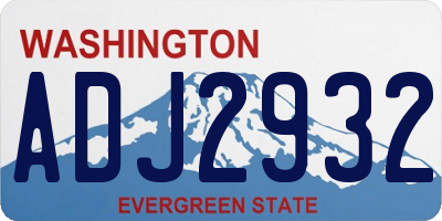 WA license plate ADJ2932