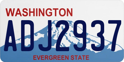WA license plate ADJ2937