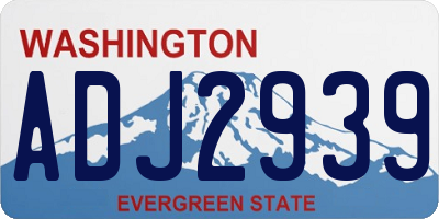 WA license plate ADJ2939