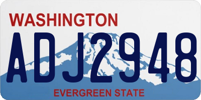 WA license plate ADJ2948