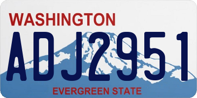 WA license plate ADJ2951