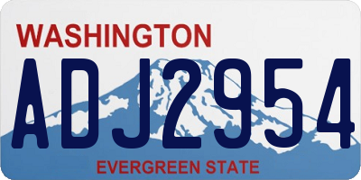WA license plate ADJ2954