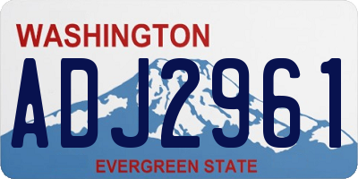 WA license plate ADJ2961