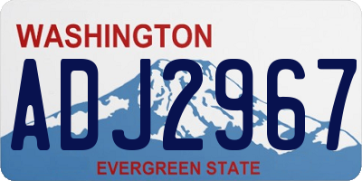 WA license plate ADJ2967