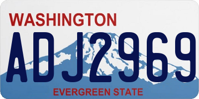 WA license plate ADJ2969