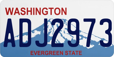 WA license plate ADJ2973