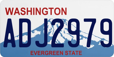 WA license plate ADJ2979
