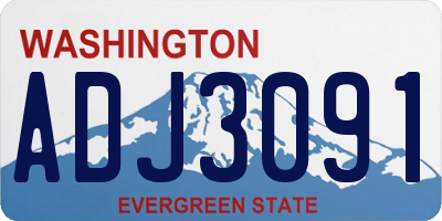 WA license plate ADJ3091