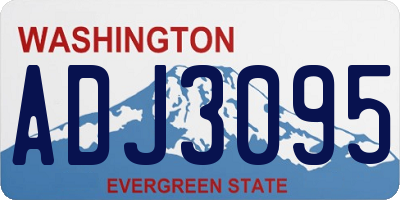 WA license plate ADJ3095