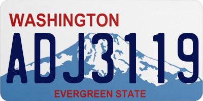WA license plate ADJ3119
