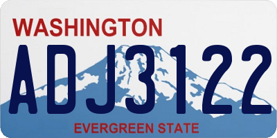 WA license plate ADJ3122