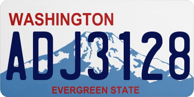 WA license plate ADJ3128