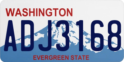 WA license plate ADJ3168