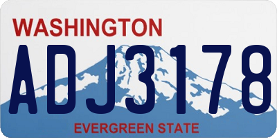 WA license plate ADJ3178