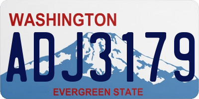 WA license plate ADJ3179