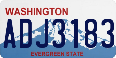 WA license plate ADJ3183