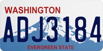 WA license plate ADJ3184