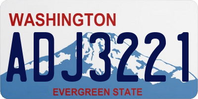 WA license plate ADJ3221