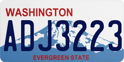 WA license plate ADJ3223