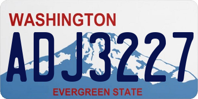 WA license plate ADJ3227