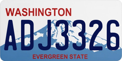 WA license plate ADJ3326