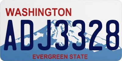 WA license plate ADJ3328