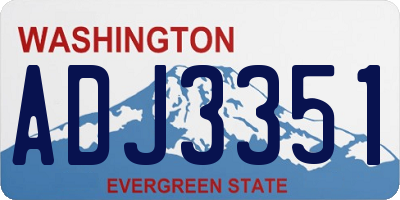 WA license plate ADJ3351