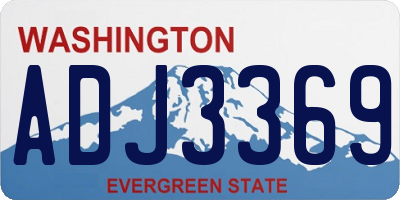 WA license plate ADJ3369