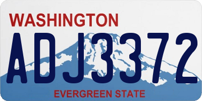 WA license plate ADJ3372