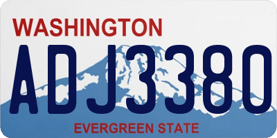 WA license plate ADJ3380
