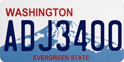 WA license plate ADJ3400