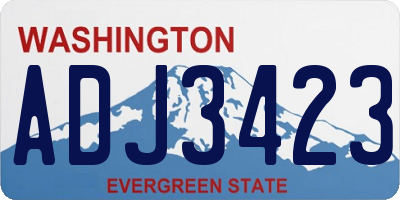 WA license plate ADJ3423
