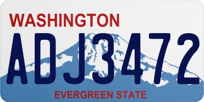 WA license plate ADJ3472
