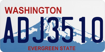 WA license plate ADJ3510