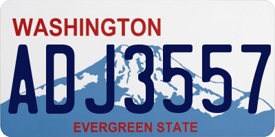 WA license plate ADJ3557
