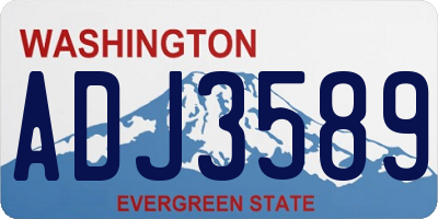 WA license plate ADJ3589